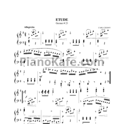 Ноты Карл Черни - Этюд Germer №23 - предпросмотр