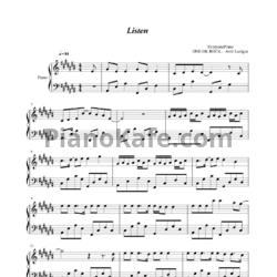 Ноты One OK Rock feat. Avril Lavigne - Listen - предпросмотр