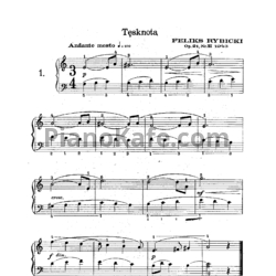 Ноты Ф. Рыбицкий - Tesnota (Тоска) Op. 21 №2 - предпросмотр