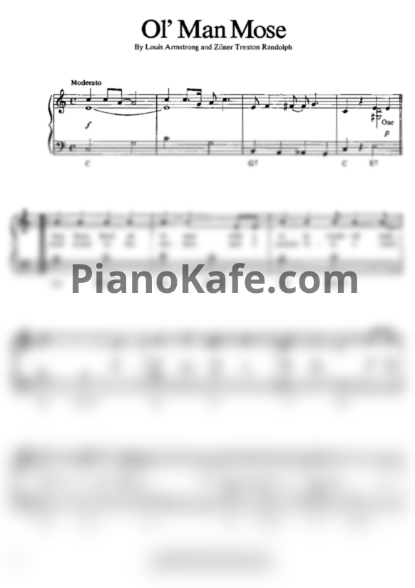 Ноты Louis Armstrong - Ol' man mose - PianoKafe.com