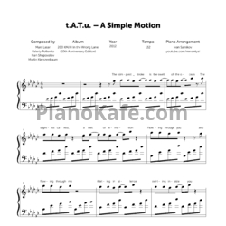 Ноты Тату - Простые движения - предпросмотр
