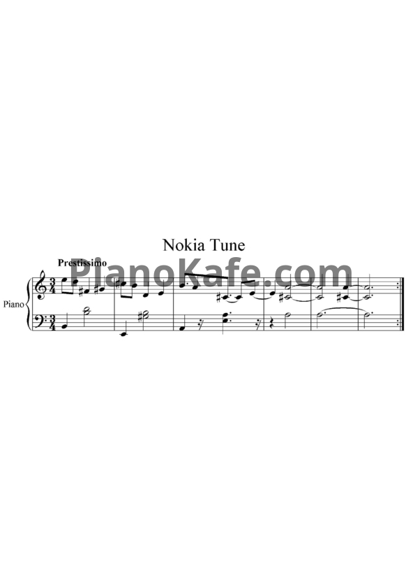 Ноты Francisco Tarrega - Nokia tune (Grande valse) - PianoKafe.com