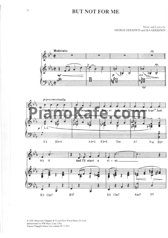 Ноты George Gershwin - But not for me - PianoKafe.com