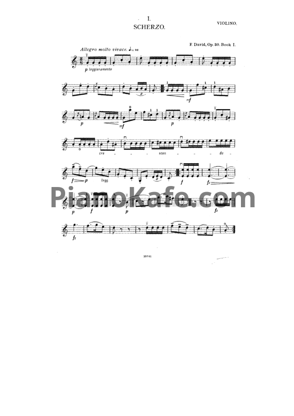 Ноты Ф. Давид - Bunte Reihe (Op. 30, партия скрипки) - PianoKafe.com