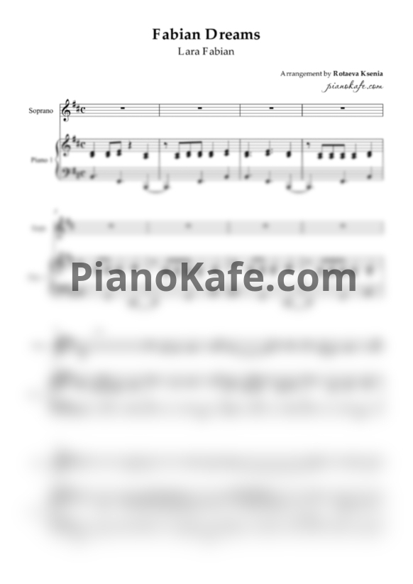 Ноты Lara Fabian - Fabian dreams - PianoKafe.com