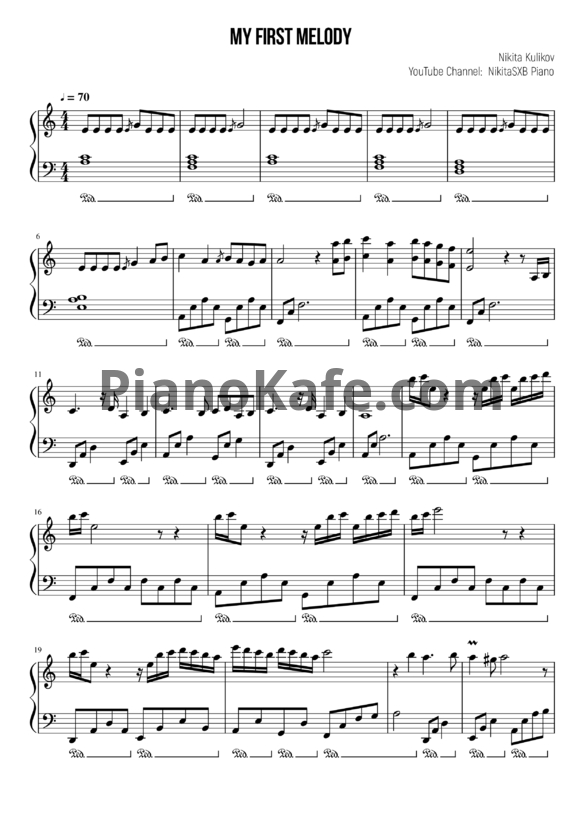 Ноты Nikita Kulikov - My first melody - PianoKafe.com