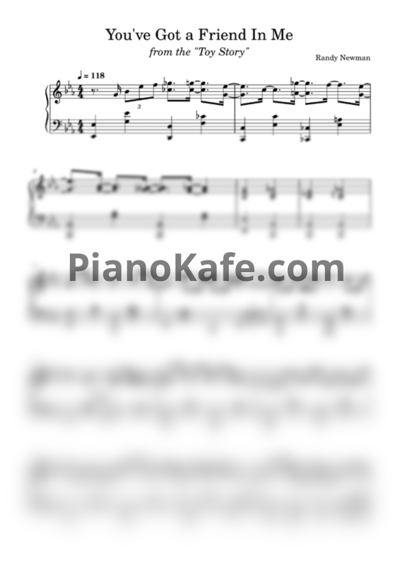 Ноты Randy Newman - You've got a friend in me (Toy story) - PianoKafe.com