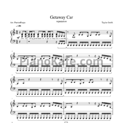 Ноты Taylor Swift - Getaway car - предпросмотр