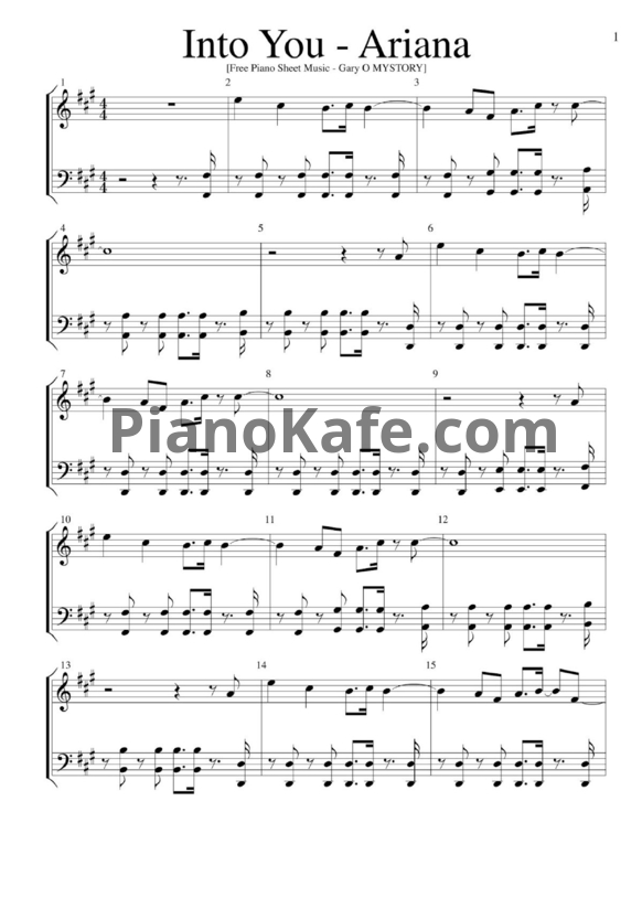 Ноты Ariana Grande - Into you - PianoKafe.com