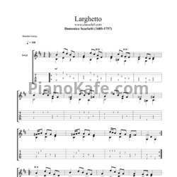 Ноты Д. Скарлатти - Larghetto - предпросмотр