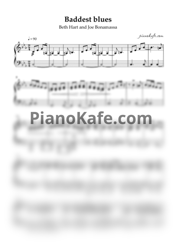 Ноты Beth Hart and Joe Bonamassa - Baddest blues - PianoKafe.com