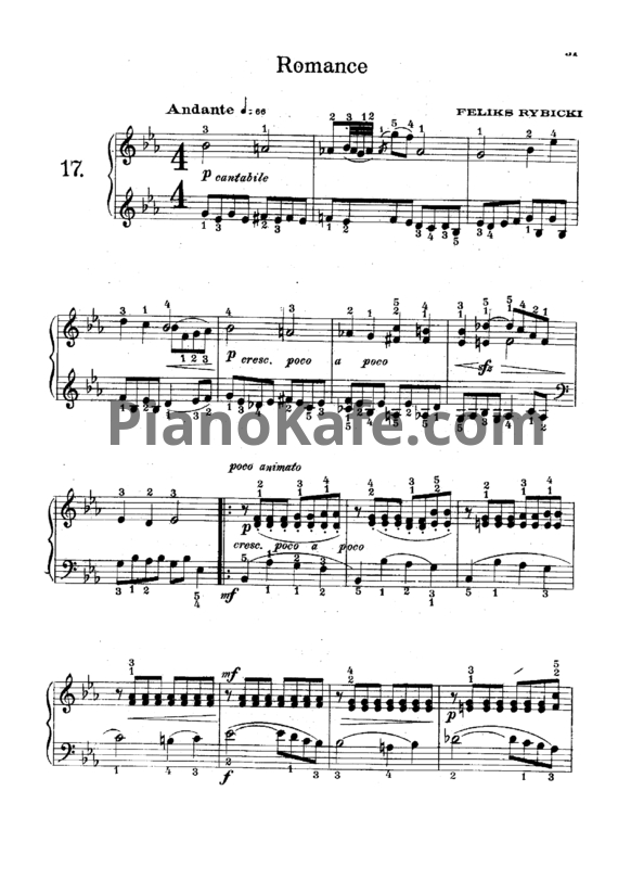 Ноты Ф. Рыбицкий - Романс - PianoKafe.com