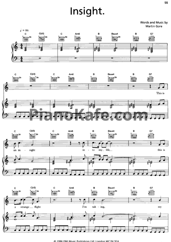 Ноты Depeche Mode - Insight - PianoKafe.com