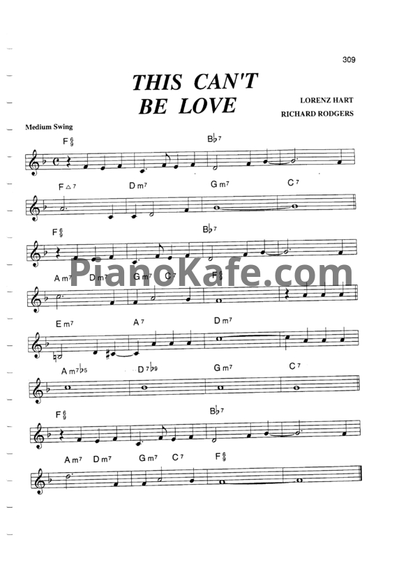 Ноты Richard Rodgers - This can't be love - PianoKafe.com