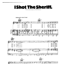 Ноты Bob Marley - I shot the sheriff - предпросмотр