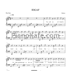 Ноты Dua Lipa - IDGAF - предпросмотр