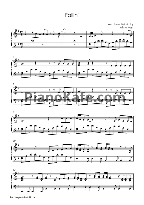 Ноты Alicia Keys - Fallin - PianoKafe.com