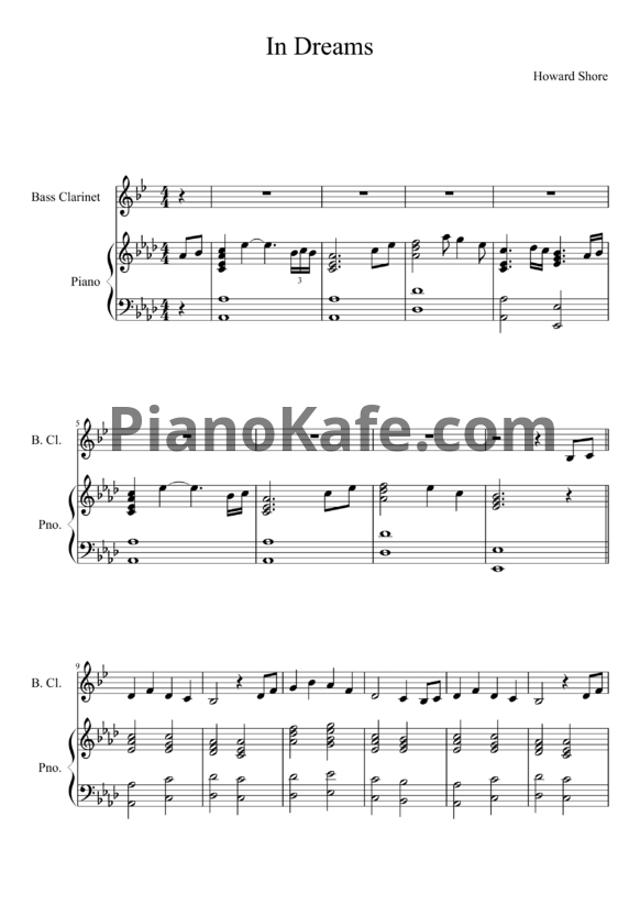 Ноты Howard Shore - In dream - PianoKafe.com