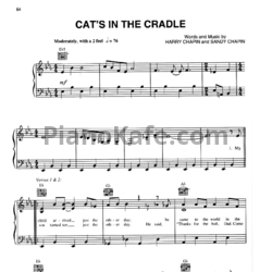 Ноты Harry Chapin - Cats in the cradle - предпросмотр