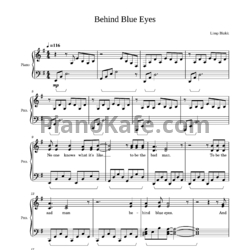 Ноты Tokio Hotel x VIZE - Behind blue eyes - предпросмотр