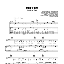 Ноты Rihanna - Cheers (Drink to that) - предпросмотр