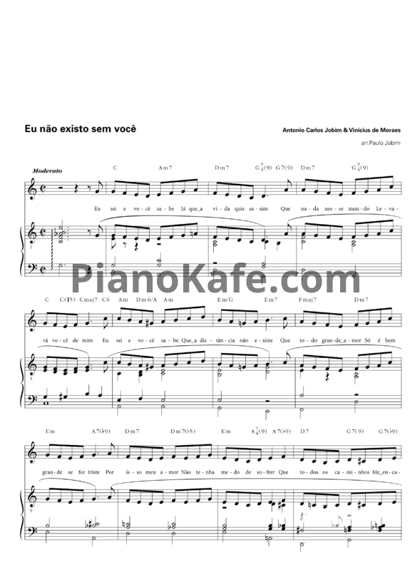 Ноты Antonio Carlos Jobim & Vinicius de Moraes - Eu não existo sem você - PianoKafe.com