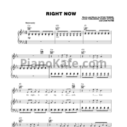 Ноты One Direction - Right now (Версия 2) - предпросмотр