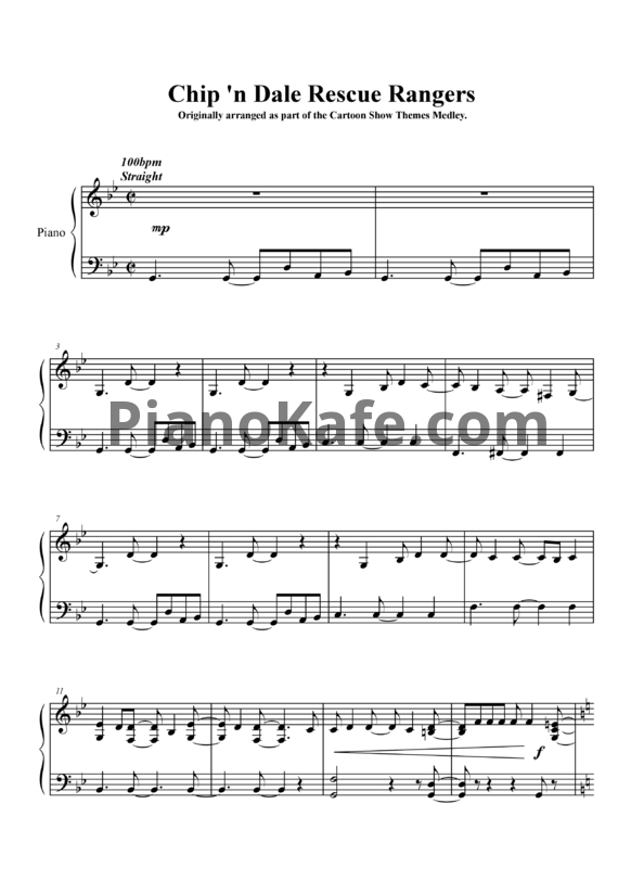 Ноты Mark Muller - Chip 'n Dale Rescue Rangers - PianoKafe.com