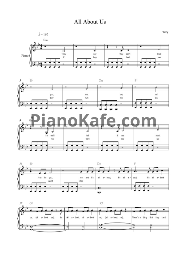 Ноты T.A.T.U. - All about us (Версия 2) - PianoKafe.com