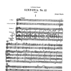Ноты Йозеф Гайдн - Симфония №12 ми мажор (Партитура) - предпросмотр
