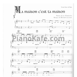 Ноты Riccardo Cocciante - Ma maison c'est ta maison - предпросмотр