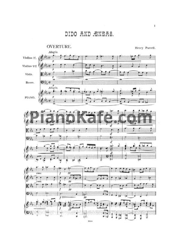 Ноты Генри Пёрселл - Опера "Дидона и Эней" (Партитура) - PianoKafe.com