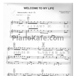 Ноты Simple Plan - Welcome to my life - предпросмотр