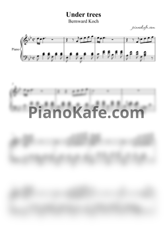 Ноты Bernward Koch - Under trees - PianoKafe.com