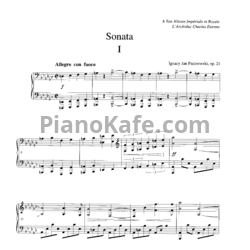 Ноты И. Падеревский - Соната ми-бемоль мажор (Op. 21) - предпросмотр