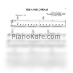 Ноты Katy Perry - Teenage dream - предпросмотр