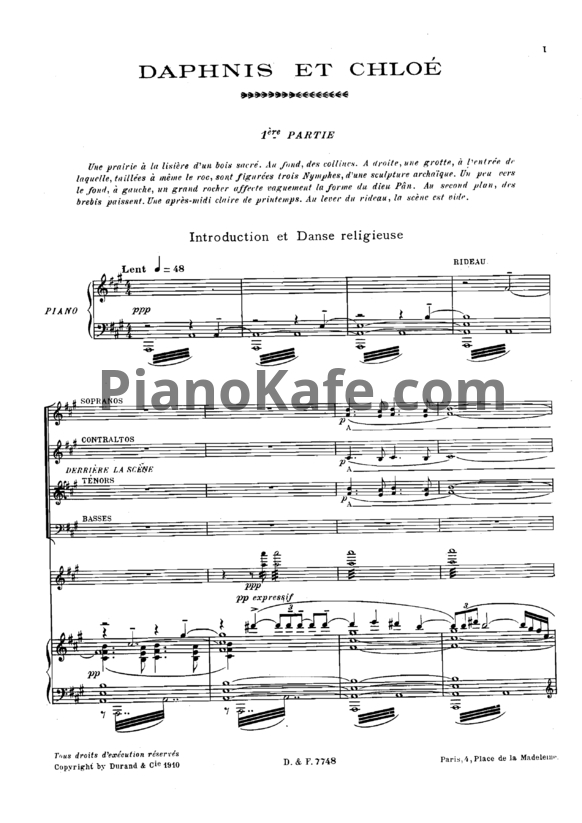 Ноты Maurice Ravel - Daphnis and Chloe - PianoKafe.com