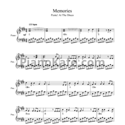 Ноты Panic! At The Disco - Memories - предпросмотр