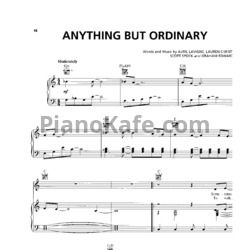 Ноты Avril Lavigne - Anything but ordinary