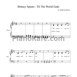 Ноты Britney Spears - Till the world ends - предпросмотр