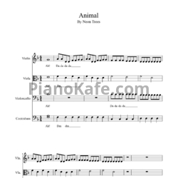 Ноты Neon Trees - Animal (Партитура)