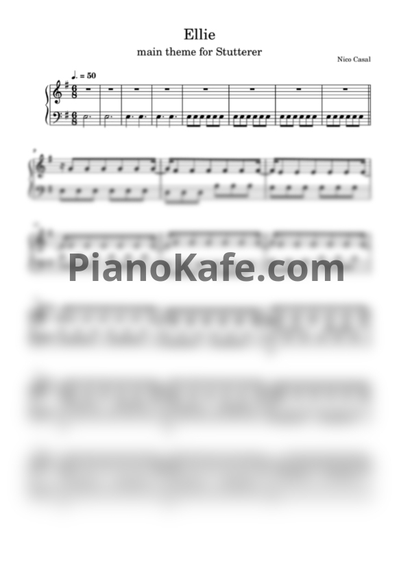 Ноты Nico Casal - Ellie (Main theme for Stutterer) - PianoKafe.com