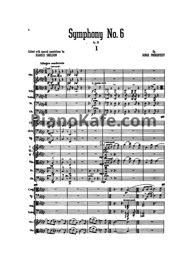 Ноты Сергей Прокофьев - Симфония №6 (Op. 111, Партитура) - PianoKafe.com