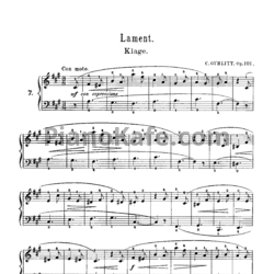 Ноты Корнелиус Гурлитт - Lament (Op. 101, №7) - предпросмотр