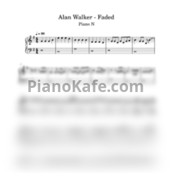 Ноты Alan Walker - Faded  (Easy piano) - предпросмотр
