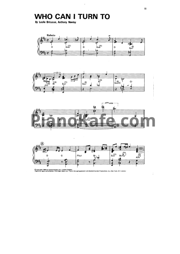 Ноты Oscar Peterson - Who can I turn to - PianoKafe.com