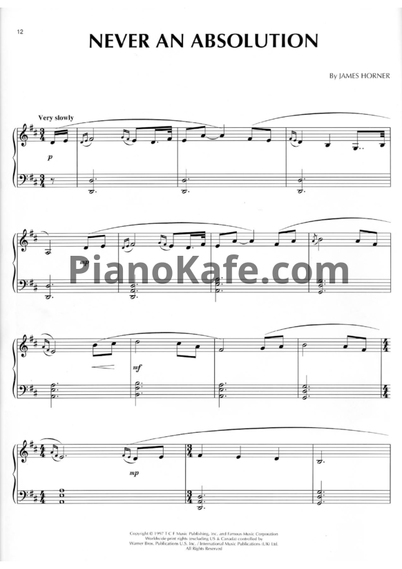 Ноты James Horner - Titanic (Книга нот) - PianoKafe.com