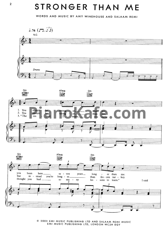 Ноты Amy Winehouse - Frank (Книга нот) - PianoKafe.com