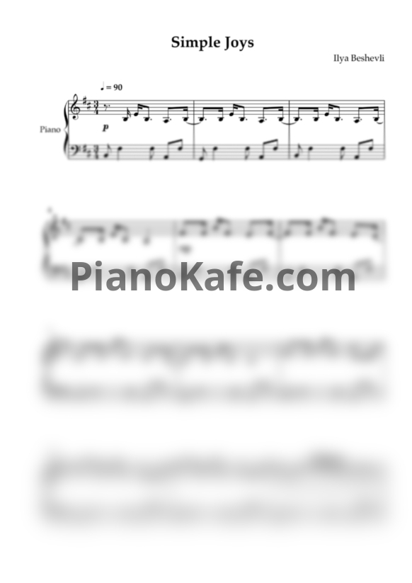 Ноты Ilya Beshevli - Simple Joys - PianoKafe.com