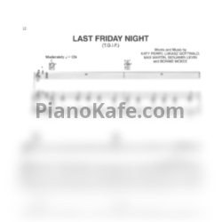 Ноты Katy Perry - Last friday night - предпросмотр